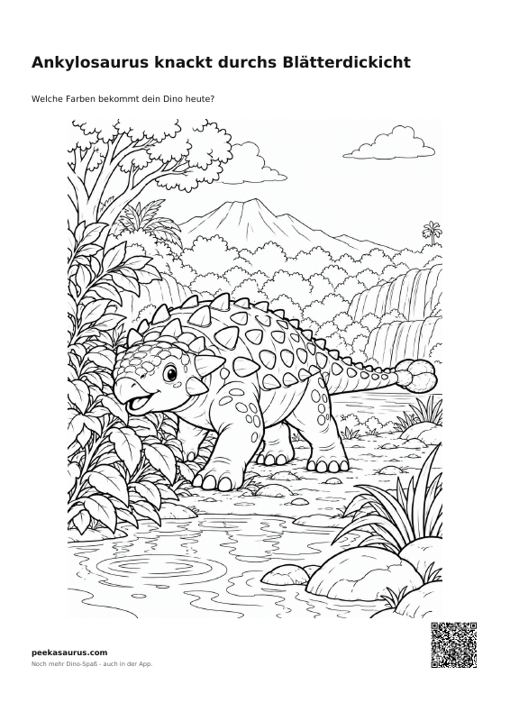 Ankylosaurus knackt durchs Blätterdickicht