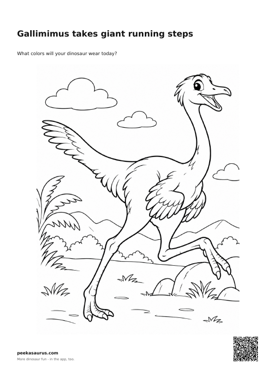 Gallimimus takes giant running steps