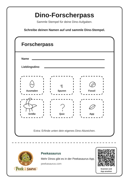 Dino-Forscherpass